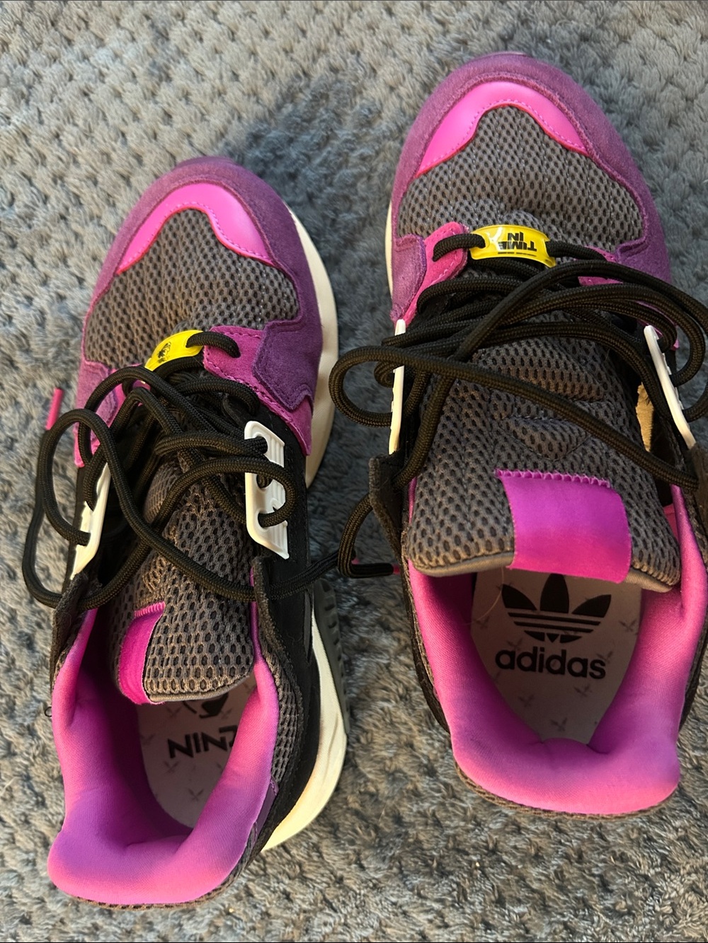 adidas Purple Pink and Gray Running Sneakers